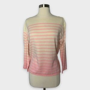 J. Crew Size S Ombre Pink Stripe Sweater